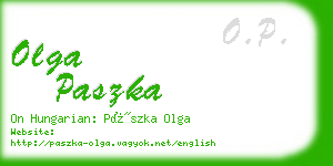 olga paszka business card